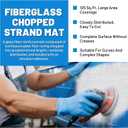 Fiberglass Mat 50 in x 30 ft, 125 Sq. Ft Fiberglass Chopped Strand Mat Resin & Epoxy Compatible, Boat Marine Roofing Repair Fiber Glasses Sheet Roll Package 1 oz/1 Sq. Ft