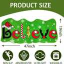 Christmas Believe Bathroom Rug  47" x 19" Green Extra-Long Non-Slip for Bathroom Kitchen Rug Soft Absorbent Bath Tub Mat Room