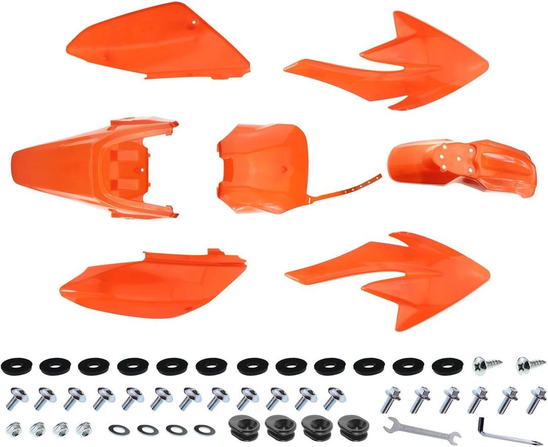 PRO BAT 7 PCs Plastic Fender Fairing Kit 110cc 125cc Pit Bike Coolster CRF70 70F CRF, Orange