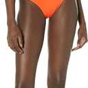 Amazon Essentials Women's Side Tab Bikini Swimsuit Bottom (Large, Orange)