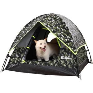 GDanes Camouflage Dog Tent House - Portable Indoor/Outdoor Dog Bed with Soft Pad for Large Dogs, 42 x 42 x 32 Inches