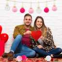 12 Pieces Velvet Valentines Day Hanging Balls Ornaments - Pink & Red Balls for Home Decor