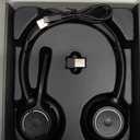 (2025 Upgraded) Wireless Headset with Mic for Work, Bluetooth Headset with Noise Canceling Microphone, Wireless On Ear Headphones with USB Dongle and Mute Mic for Computer