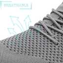 QIJGS Wide Toe Box Platform Sneakers for Women Casual Tennis Shoes Lightweight mesh Shoe (Gray)