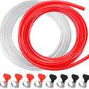 10FT Kegerator Beer Co2 Gas Dual Lines Kit, ID 3/16" Keg Beer Lines Tubing & ID 5/16'' Co2 Gas Hose Food-Grade PVC Tubing Keg Faucet Tube with 6Pcs Hose Clamps for Homebrew