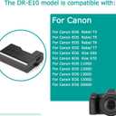 Raeisusp ACK-E10 AC Power Adapter Dummy Battery DR-E10 DC Coupler Kit Replacement LP-E10 for Canon EOS Rebel T3, T5,T6, Kiss X50, Kiss X70, Kiss X80,Kiss X90 EOS 1100D, EOS 1200D, EOS 1300D