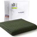 YnM 7lbs Weighted Blanket for Adults, Cotton Heavy Bed Throw Blanket for All Season Use, Ideal for ~60lbs (41x60 Inches, Twin Army Green)