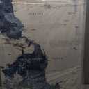 Living Room Wall Art Office Pictures Wall Decor for Bedroom Canvas World Map Art Kitchen Decor Framed Paintings for Wall Decorations (Overall 48''W x 24''H, Blue)