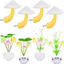 Riakrum 8 Pcs Mushroom Night Light 7 Color Changing Mushroom Lights LED Lamp Plug into Wall Sensor Cute Plant Night Lights for Bedroom, Bathroom, Stairs, Toilet, Hallway, Kitchen