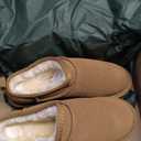 Womens Micro Slippers Low-top Slip on Mini Boot FashionFor Fleece Lined Suede Comfy Short Ankle Boots (8, Brown)