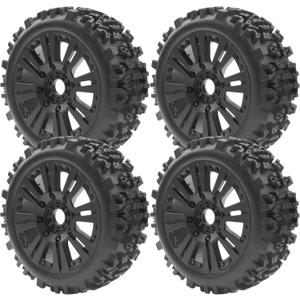 Vgoohobby 1/8 RC Buggy Tires 17mm Hex Wheels Rims & Rubber Tires Compatible with Arrma Typhon 6S 3S Talion 6S Team Losi HPI 1/8 RC Car 4PCS
