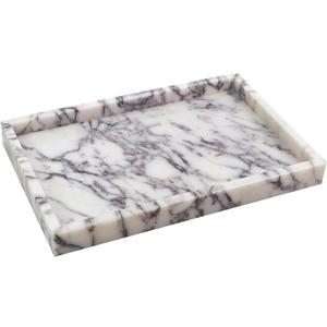 Luxurious Natural Marble Tray Hand Towel Organizer for Disposable Paper Napkins, Jewelry, Makeup Bathroom Vanity Sink Cosmetic Holder Bathtub Decorative Organizer Perfume Tray/Calacatta Viola