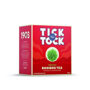 TICK TOCK TEAS Organic Rooibos Tea Bags, Organic Original Rooibos Tea, 40 Count BB Date:  01/2028
