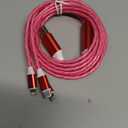 3 in 1 Light up Charging Cable,Multi LED Charging Cable,Light Up Charger Cord,3A USB Cable,Compatible with Most Smart Phones (Red (2m/6.5ft))