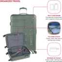SwissGear 7366 Signature Hardside Expandable Luggage with Spinner Wheels, TSA Lock, Cup-Holder, Olive, 2-Piece Set (19/27)