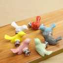 10Pcs Bird Shape Ceramic Kids Drawer Knobs,Cute Cartoon Animal Cabinet knobs with 2 Kinds Screws,Baby Boys Girls Dove Knobs Handles Pulls for Drawer Cupboard Dresser Bookcase (10, Bird-Pink)