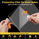 Clear Acrylic Sheet 12" x 16", 2 Pack FFGODO Clear Cast Plexiglass Acrylic Panels 1/8 Inch Thick for DIY Display Projects, Painting, Handcraft, Signage, Easy to Laser Cutting & Engraving