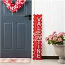 Glitzhome 39.25"H Valentine's Wooden HELLO VALENTINE Porch Sign, for Home Front Door Yard Party Decor