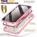 Diaclara Magnetic Designed for iPhone 15 Plus Case, Full Body Rugged Case with Built-in Privacy Touch Sensitive Anti-Scratch Screen Protector, with Camera Lens Protector (Coral Pink)