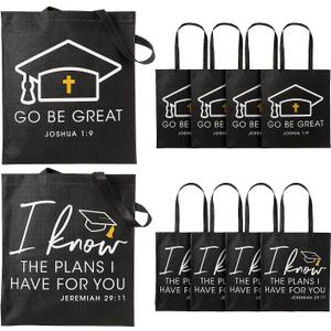 Fun Express Religious Graduation Black Tote Bags, 12 Pieces