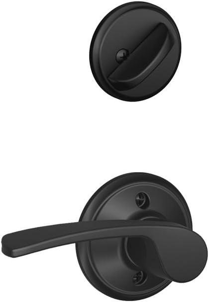 Schlage F59 MER 622 RH Merano Interior Right-Handed Lever with Deadbolt, Matte Black (Interior Half Only)
