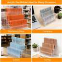 144-Slots Pen Holder for Craft Shows,3-Tier Acrylic Pen Display Stand Holders for Vendors,12mm Beadable Pens Display Beaded Pens Organizer Paint Brush Storage Makeup Brush Rack for School Essentials