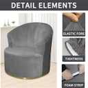 Velvet Single Sofa Cover Swivel Barrel Chair Cover Modern Accent Chair Slipcovers Barrel Armchairs Sofa Cover Protector for Home Decor Living Room