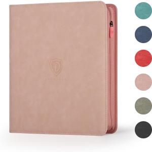 Trading Card Binder with Zip,12 Pockets Card Binder,720 Double Sided Pocket Card Collection Binder,Card Album Card Folder for MTG,TCG,Sports Cards,Game Cards,Pink