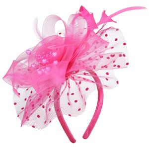 Needzo Fascinator for Women, Derby, The Oaks, Church, and Tea Party Accessory, Headband or Hair Clip, One Size (Pink)