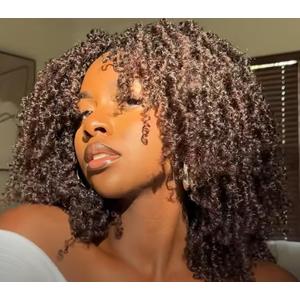 Yanky Twist Crochet Hair 10 Inch 10 Packs Pre-Twisted Brown Micro Spring Twist Boho Senegalese for Black Women(4#, Total 200 Strands)