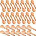 Boao 200 Pcs Small Wooden Spoons, 3.5'' L, Mini Wood Natural Tiny Spoons Wooden Little Teaspoons for Jars Sugar Creamer Honey Spices Salt Kitchen Supplies (Light Brown)