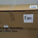 XXL Stainless Steel Cat Litter Box Extra Large 28"x20.5"x14" Metal Litter Box High Sides for Big Cats&Multiple Cats, Jumbo with lid Easy to Clean, No Odor, Anti-Urine Leakage, Non-Sticky (XX-Large, Gray)