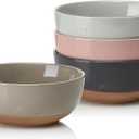 Morandi Color Large Ceramic Bowls Set of 4, 30 Ounce Cereal, Soup, Salad, Oatmeal, Serving Bowls - Dishwasher & Microwave Safe