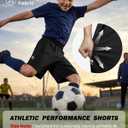 Bigant Boys Shorts Athletic Quick Dry Soccer Running Basketball Kids Youth Activewear with Zipper Pockets & Reflective Strips (Black)
