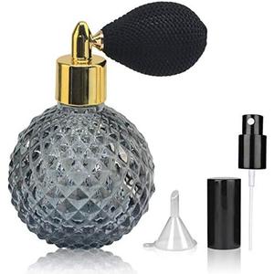 LINALL Perfume Bottle Vintage Atomizer Spray Bottle 3.4oz Empty Refillable Perfume Atomizer Glass Bottle Great for Home Decoration Cocktail
