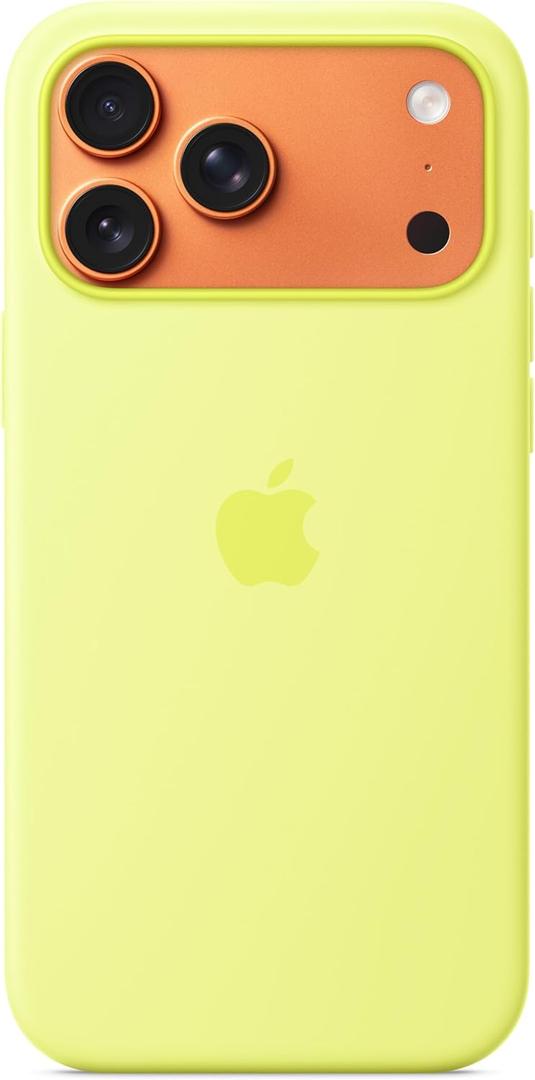 Apple iPhone 17 Pro Max Silicone Case with MagSafe and Camera Control: Lightweight Phone Case, Wireless Charging Compatible, Smooth Matte Finish; Neon Yellow