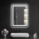 20"x28" LED Bathroom Mirror with Lights, Dimmable, Anti-Fog, Lighted Bathroom Vanity Mirror for Wall, Backlit + Front Lit, Memory Function, Shatter-Proof, Tempered Glass