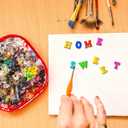 3 x VILLCASE 200pcs Mini Wooden Alphabet Letters, Unfinished Wood Slice, 0.6" A-Z Wood Pieces DIY Wooden Alphabet Spelling Educational Kit for Arts DIY Craft Home Decor