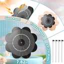 Yzert Solar Fountain Flower Shape-No Battery, Glass 3.5W Solar Water Fountain with 7 Nozzles & 4 Fixer Rods,Solar Fountain Pump for Bird Bath, Outdoor, Pool, Garden, Pond & Flower Pot, Black