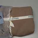 MooMee Bedding Duvet Cover Set 100% Washed Cotton Linen Like Textured Breathable Durable Soft Comfy (Solid Brown, King 104"x90")