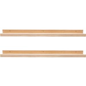 AZSKY Floating Shelves Wall Mounted Set of 2 Natural Wood Picture Shelves Wall Shelves for Bedroom Bathroom Living Room Kitchen Laundry Room Storage & Decoration 24 Inch