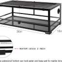 REPTI ZOO Full Glass 35 Gallon Reptile Tank, Front Opening Wide & Low Reptile Terrarium 36" x 18"x 12" for Lizard Gecko Tortoise Snake, Top Screen Ventilation & Anti Escape Lid