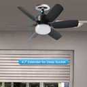 Fanspex 20.5'' Socket Ceiling Fan Light, 5 Fan Speeds with 3 Colors Adjustable Light, 8 Hours Timer (Black)