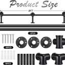 Zonon 8 ft Bar Foot Rail Kit Matte Black Industrial Pipe Railing for Bar Foot Rest Brackets Undercounter Mount Hardware and Tubing Complete Railing Kit for Kitchen Indoor Outdoor