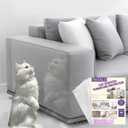 3 x Anti Cat Scratch Furniture Protector - 12Pcs Clear, Sticky-Backed Pet-Proof Corner Guards | Couch Shield for Sofa & Doors with 52 Twist Pins