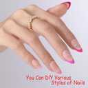 2 x Pink French Tip Press On Nails, OPkssnails 150pcs French Press ON Nails Extra Short Almond, Pre-lasting Soft Gel Nails, Soak Off Acrylic False Nails for Nail Art DIY Extension 15 Size (C2 DXR-Pink)