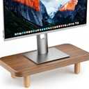 Monitor Stand - Wood Monitor Stand Riser for Laptop Computer/TV/PC/Printers, Dual Monitor Stand Riser (Walnut 15.75in)