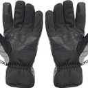 Heat Logic Thermal Winter Gloves, Touchscreen Compatible with Fleece Lining For Cold Weather, Water-Resistant Hiking Gloves (Gray, M)