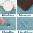 Carvapet Anti Fatigue Mat Kitchen Floor Cushioned Comfort Mat Waterproof Non-Slip Standing Desk Mats and Rugs Heavy Duty PVC Ergonomic Foam Mat for Home Kitchen Office Laundry, Teal, 17.3" x 39"