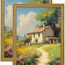 eletecpro 12x16 Picture Frames Set of 2, Vintage Frames with Glass Cover, Ornate Gold Photo Frame Displays 8.5x11 Photo with Mat or 12x16 without Mat for Home Wall Mount Decor, Gold